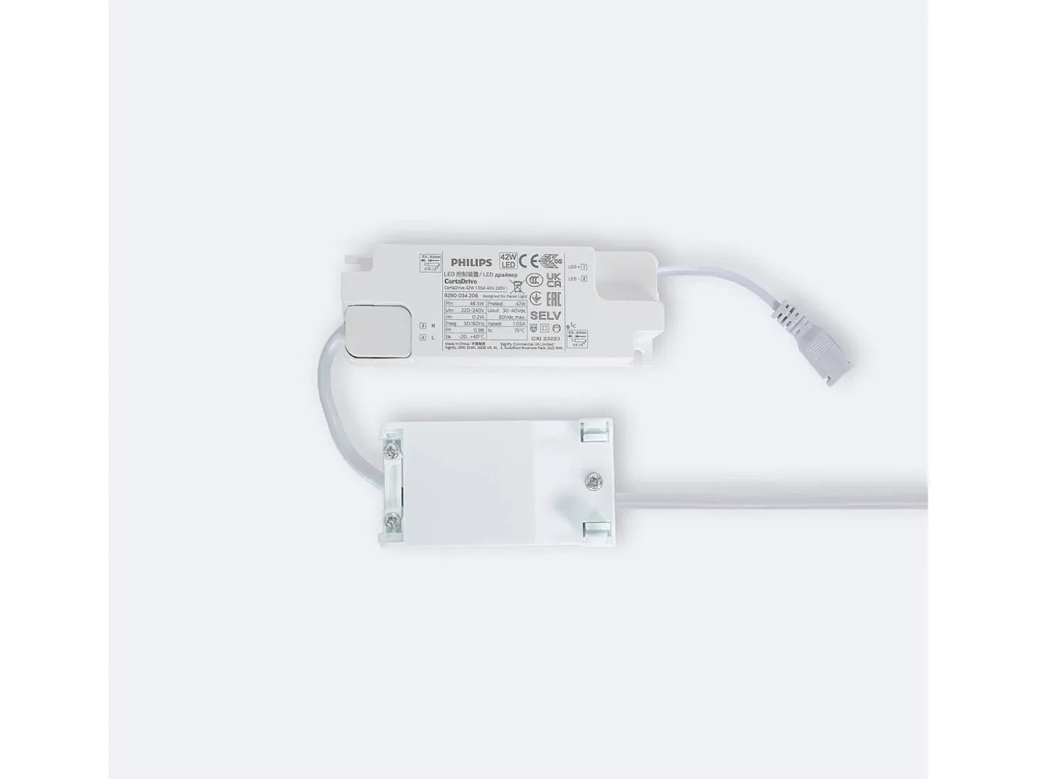 Panel LED 60x60 cm 40W 4000lm con Caja de Conexiones Rápidas y Cable de Seguridad 6000K PHILIPS Certadrive Individual Blanco Frío