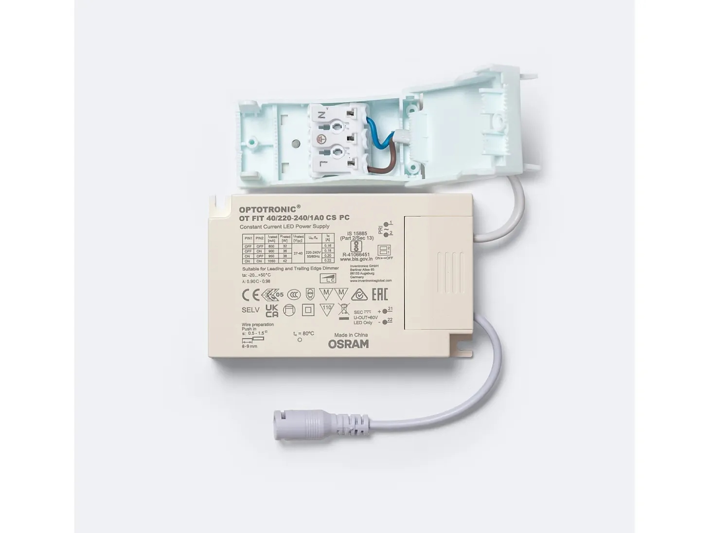 Panel LED 60x60 cm 40W 4000lm con Caja de Conexiones Rápidas y Cable de Seguridad 6000K Individual Blanco Frío OSRAM