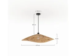 Pantalla redonda de rafia 75 cm - Stellaire