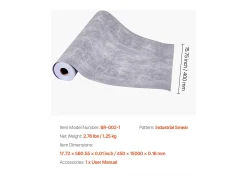 Papel Pintado Adhesivo de Pared SucceBuy, 40 cm x 15 m, Rollo Papel Pintado Autoadhesivo en Vinilo, Estilo Industrial Gris Oscuro, para Revestimiento de Pared