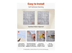 Papel Pintado Adhesivo de Pared SucceBuy, 40 cm x 15 m, Rollo Papel Pintado Autoadhesivo en Vinilo, Estilo Industrial Gris Oscuro, para Revestimiento de Pared