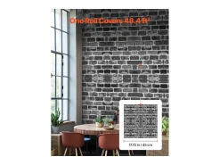 Papel Pintado Adhesivo de Pared SucceBuy, 45 cm x 10 m, Rollo de Papel Pintado Autoadhesivo en Vinilo, Motivo Ladrillo Gris, para Revestimiento de Pared