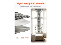 Papel Pintado Adhesivo de Pared SucceBuy, 45 cm x 10 m, Rollo de Papel Pintado Autoadhesivo en Vinilo, Motivo Ladrillo Gris, para Revestimiento de Pared