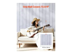 Papel Pintado Adhesivo de Pared SucceBuy, 45 cm x 12 m, Rollo Papel Pintado Autoadhesivo en Vinilo, Motivo Textura Madera Blanca, para Revestimiento de Pared