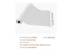 Papel Pintado Adhesivo de Pared SucceBuy, 45 cm x 10 m, Rollo Papel Pintado Autoadhesivo en Vinilo, Motivo Textura Madera Blanca, para Revestimiento de Pared
