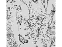Papel Pintado Adhesivo de Pared SucceBuy, 45 cm x 10 m, Rollo Papel Pintado Autoadhesivo Vinilo, Motif Floral Botánico Blanco, Impermeable