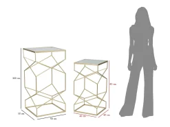 Par de soportes para teléfono de vidrio (50 x 50 x 100 cm - 40 x 40 x 80 cm)