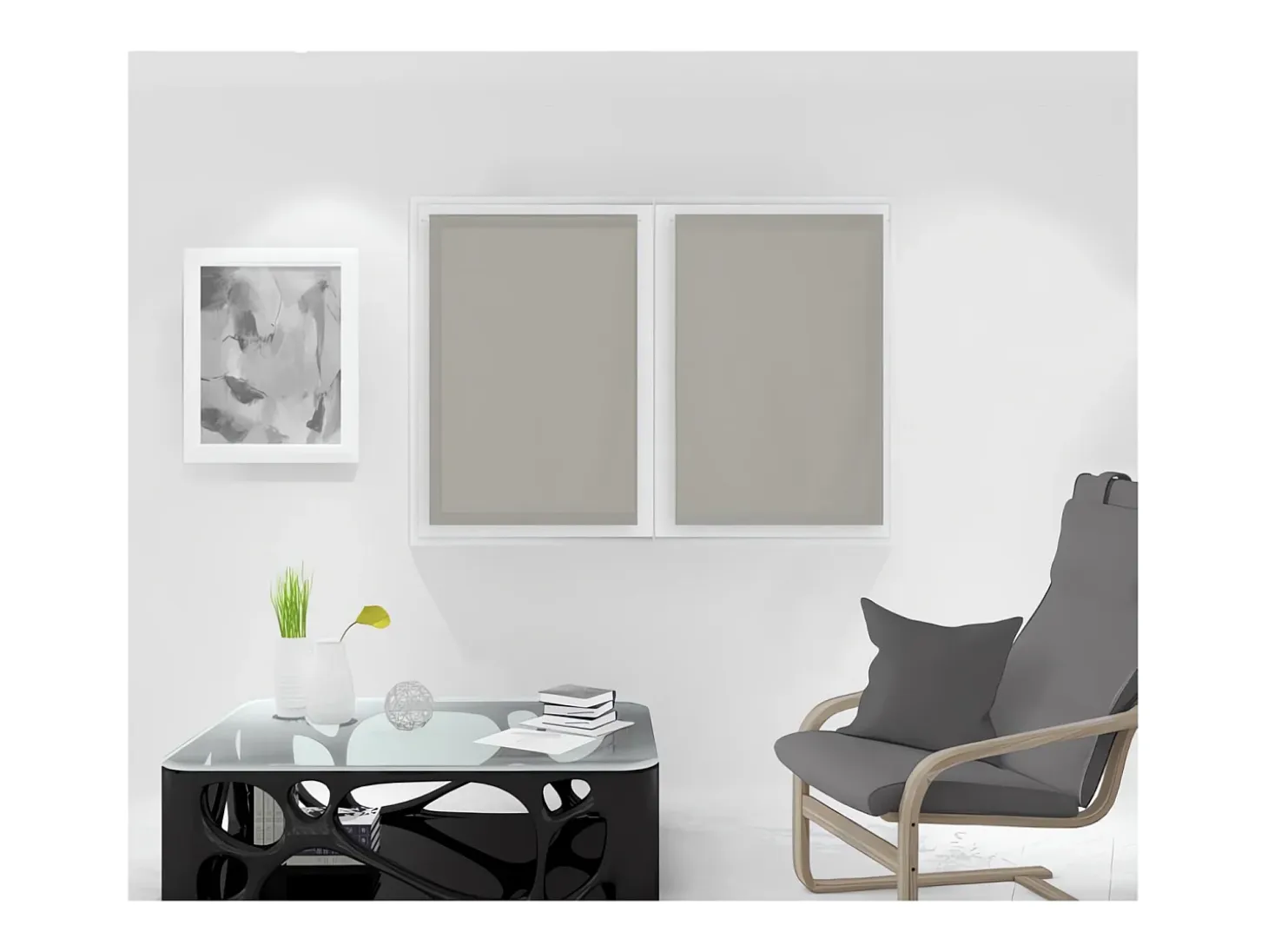 Par de visillos 60x90 cm NOEMIE taupe, por Soleil d'Ocre