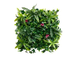 Pared vegetal sintética verde, protección anti-UV, pack de 3m², IKAZ