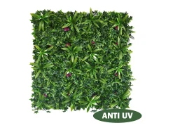Pared vegetal sintética verde, protección anti-UV, pack de 3m², IKAZ