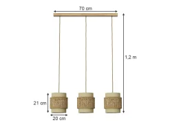 3pcs lámpara colgante crema 70x70x120 morten