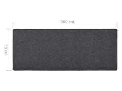 Pelle Alfombra de pasillo gris antracita 80x200 cm