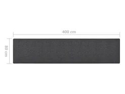 Pelle Alfombra de pasillo gris antracita 80x400 cm