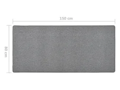 Pelle Alfombra de pasillo gris oscuro 80x150 cm