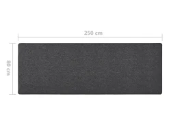 Pelle Alfombra de pasillo gris antracita 80x250 cm