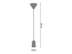 Pendel para Suspensión TOSEL ,metal,Naranja,A80xD6xP6cm