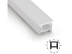 Perfil Neón SFLEX 20x16 Superficie/Empotrable Curva Vertical para Tira LED IP20 hasta 12 mm 10 m