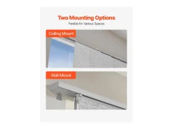 Persiana de Paneles SucceBuy con Riel Extensible, 116-218 cm de Ancho, Panel Japonés Vertical Ajustable hasta 243 cm de Altura, Gris