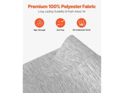 Persiana de Paneles SucceBuy con Riel Extensible, 116-218 cm de Ancho, Panel Japonés Vertical Ajustable hasta 243 cm de Altura, Gris