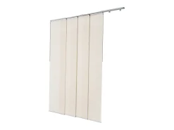 Persiana de Paneles SucceBuy con Riel Extensible, 116-218 cm de Ancho, Panel Japonés Vertical Ajustable hasta 243 cm de Altura, Marrón Claro