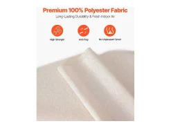 Persiana de Paneles SucceBuy con Riel Extensible, 116-218 cm de Ancho, Panel Japonés Vertical Ajustable hasta 243 cm de Altura, Marrón Claro