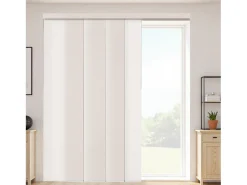 Persiana de Paneles SucceBuy con Riel Extensible, 116-218 cm de Ancho, Panel Japonés Vertical Ajustable hasta 243 cm de Altura, Marrón Claro