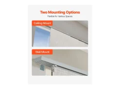 Persiana de Paneles SucceBuy con Riel Extensible, 116-218 cm de Ancho, Panel Japonés Vertical Ajustable hasta 243 cm de Altura, Gris Claro