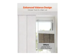 Persiana de Paneles SucceBuy con Riel Extensible, 116-218 cm de Ancho, Panel Japonés Vertical Ajustable hasta 243 cm de Altura, Gris Claro