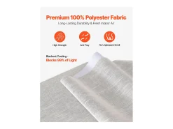 Persiana de Paneles SucceBuy con Riel Extensible, 116-218 cm de Ancho, Panel Japonés Vertical Ajustable hasta 243 cm de Altura, Gris Claro