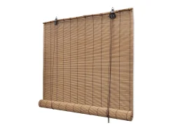 Persianas enrollables de bambú 2 uds 150x220 cm Marrón
