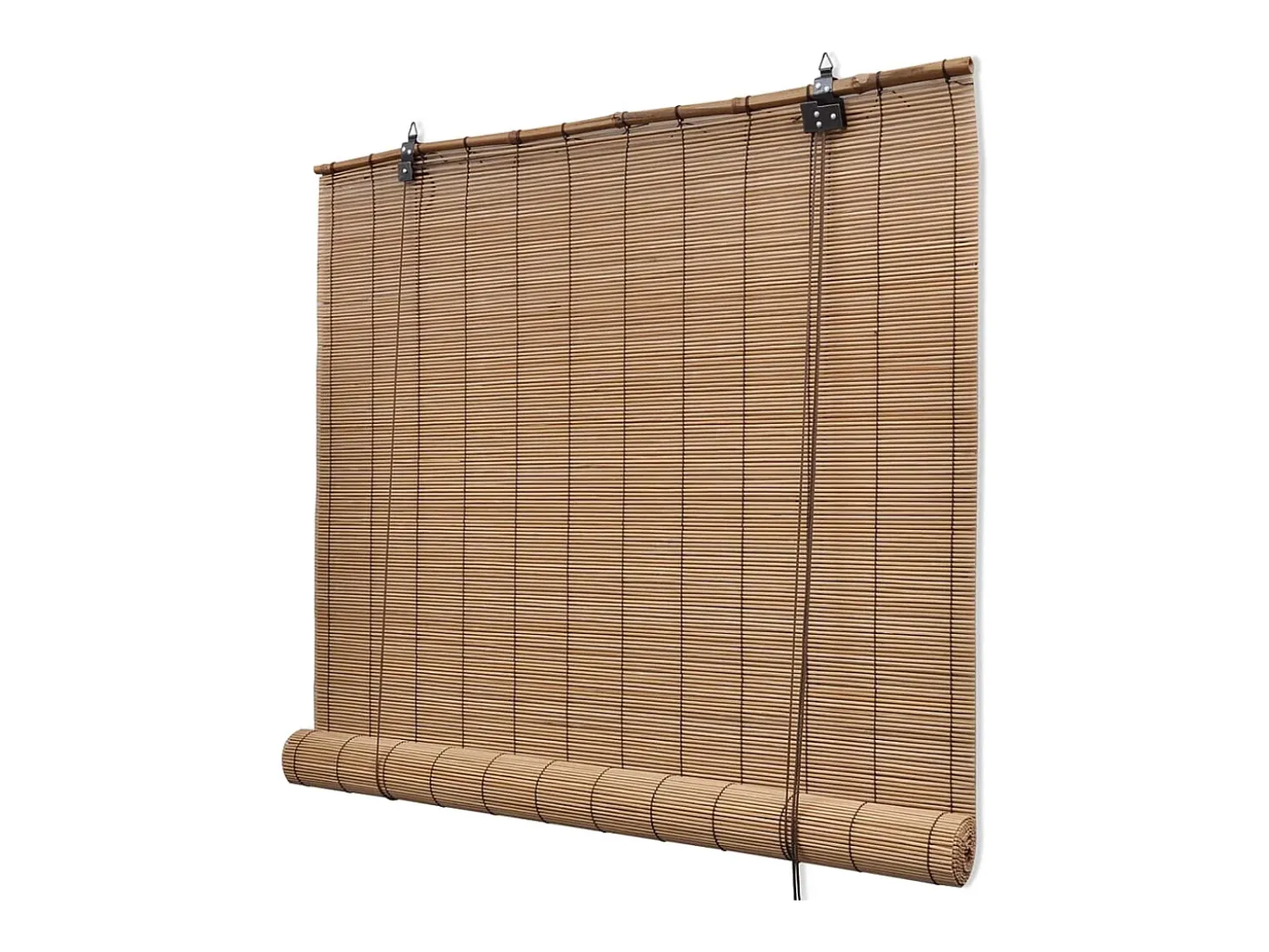 Persianas enrollables de bambú 2 uds 150x220 cm Marrón