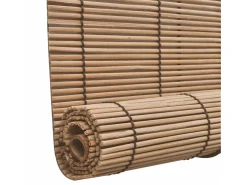 Persianas enrollables de bambú 2 uds Marrón 120x220 cm