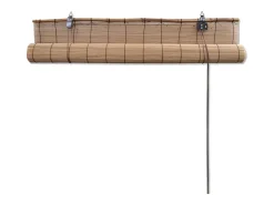 Persianas enrollables de bambú 2 uds Marrón 120x220 cm