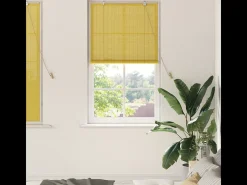 Persianas y Cortinas Opacas con Cortinas Amarillas 90x160 cm Bambú