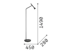 Piantana Moderna Diesis Metallo Cromo Led 4,5W 3000K Luce Calda