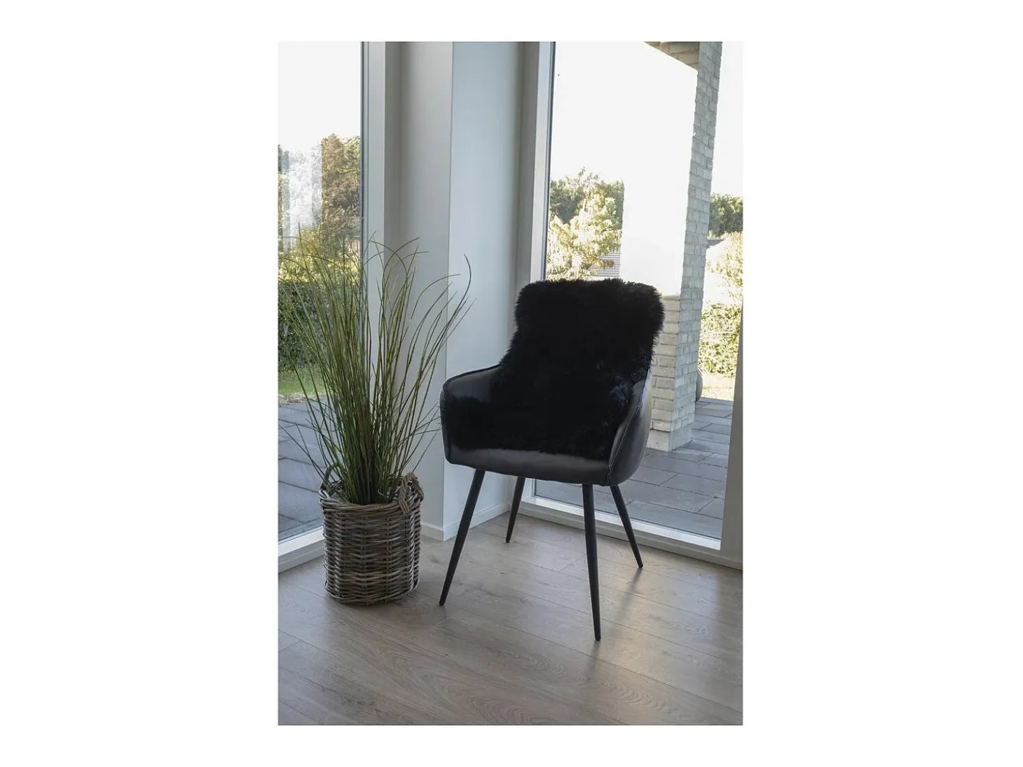 Piel de cordero negra 50x85 cm