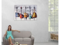 Pintura al óleo guitarras pintadas a mano