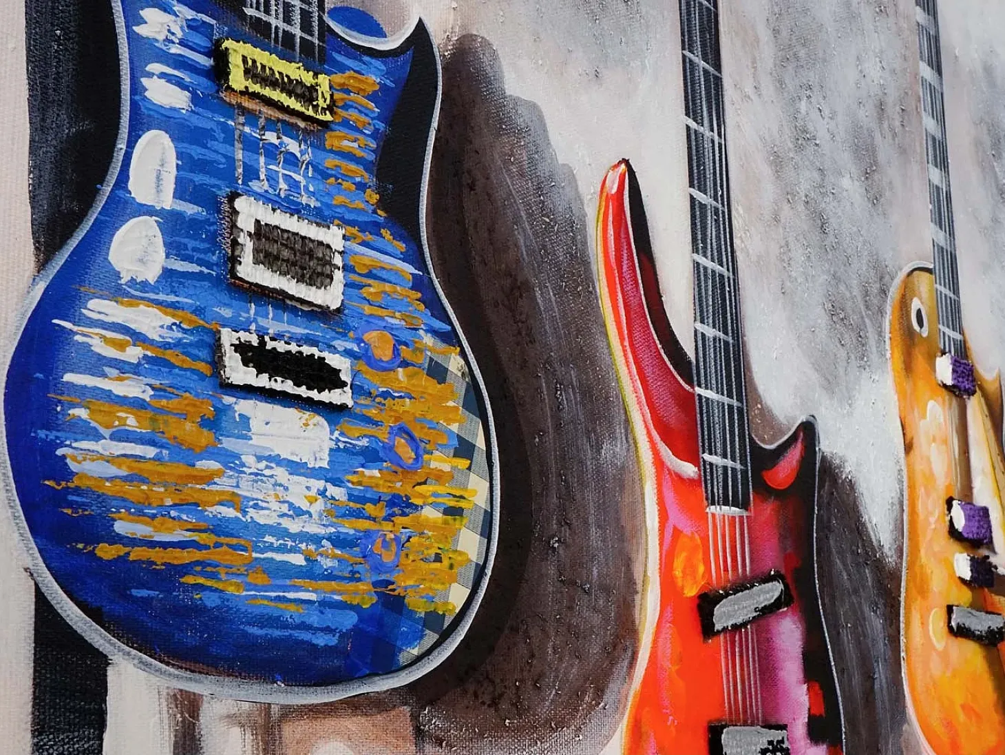 Pintura al óleo guitarras pintadas a mano