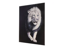 Pintura al óleo León blanco pintado a mano