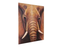 Pintura al óleo primer plano elefante pintado a mano