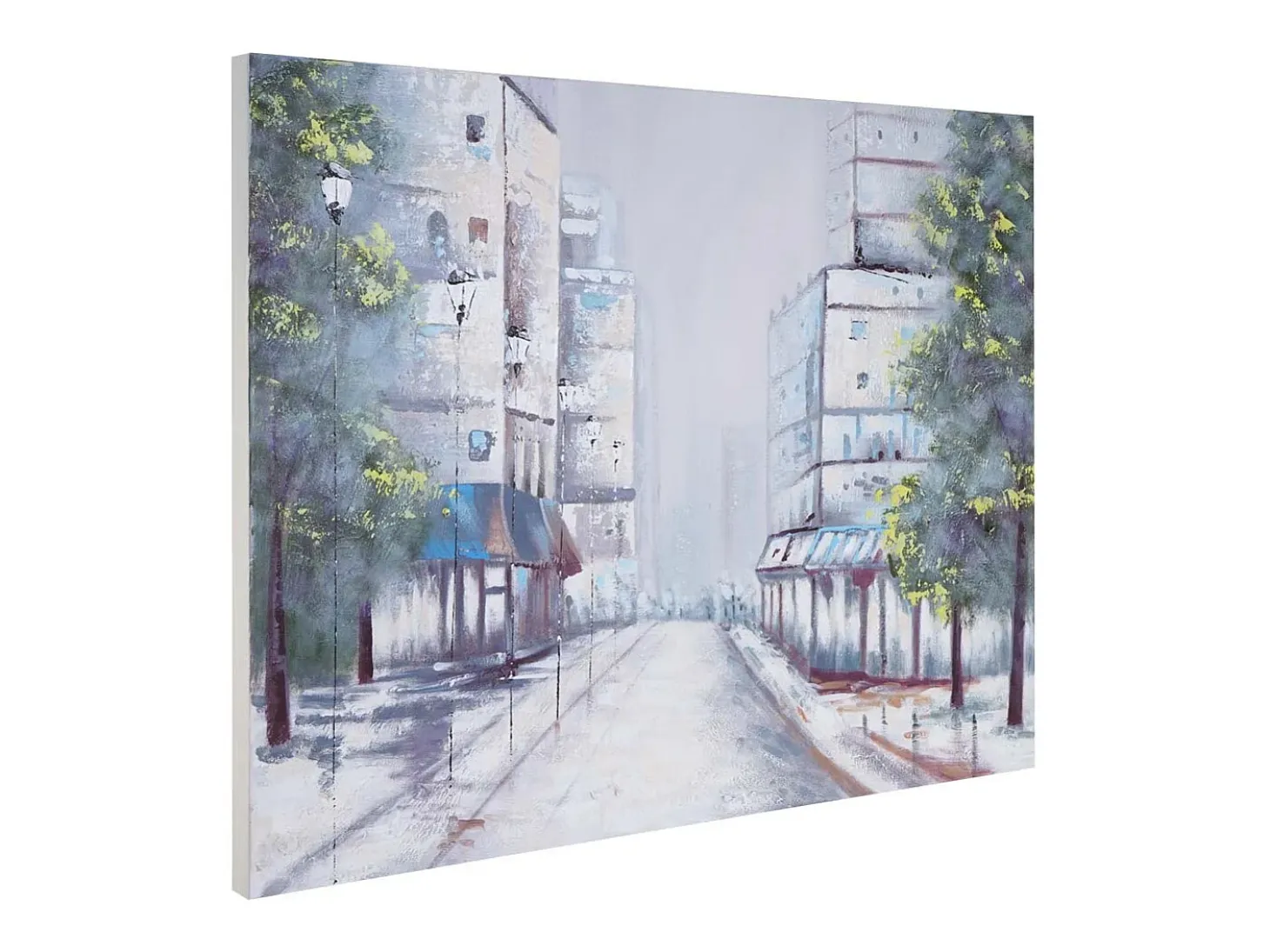 Pintura al óleo pueblo pintado a mano