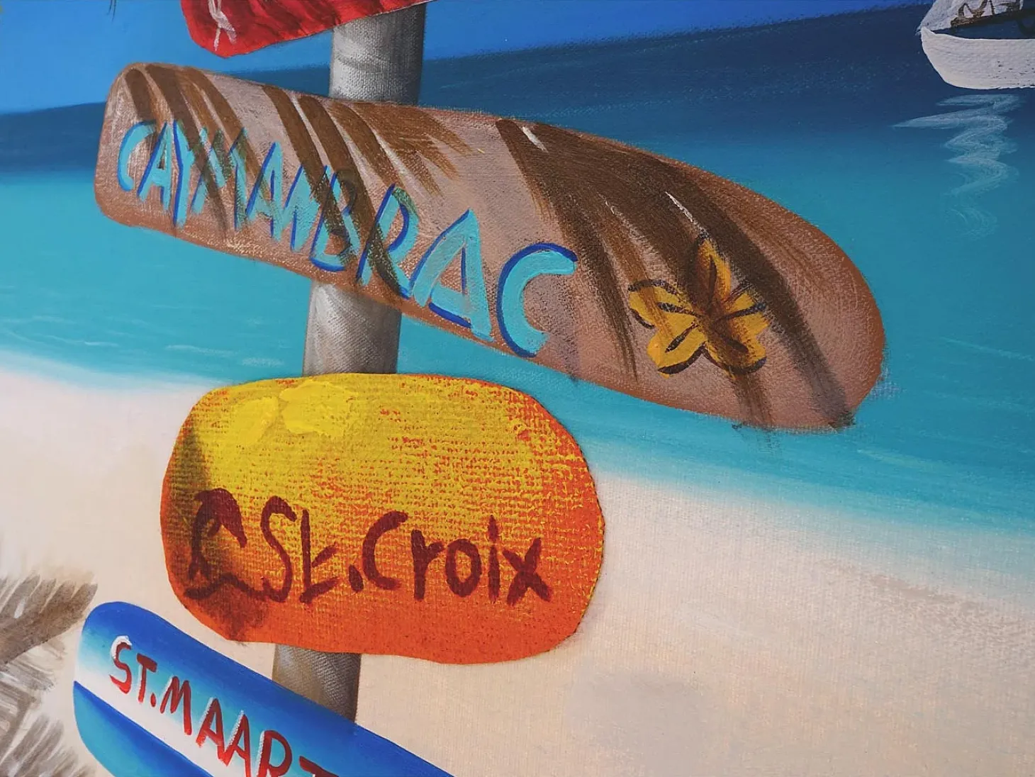 Pintura al óleo señal de tráfico pintada a mano