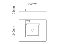 Pla Nera - Aplique de pared LED de 35 W con interruptor CCT, 2700 K/3200 K/4000 K, aluminio, luz de pared ascendente - Beneito & Faure