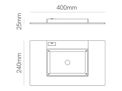 Pla XL Corten - Aplique de pared LED de 35 W con interruptor CCT 2700K/3200K/4000K en aluminio, luz de pared ascendente - Beneito & Faure
