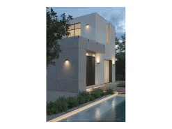 Pla XL Corten - Aplique de pared LED de 35 W con interruptor CCT 2700K/3200K/4000K en aluminio, luz de pared ascendente - Beneito & Faure
