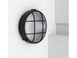 Plafón Circular para Exterior Ø220 mm Rejilla Negro