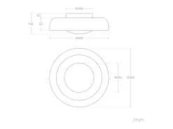 Plafón de Techo LED 20W Metal Duval Negro