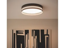 Plafón de Techo LED 40W Metal Saska L Negro Mate