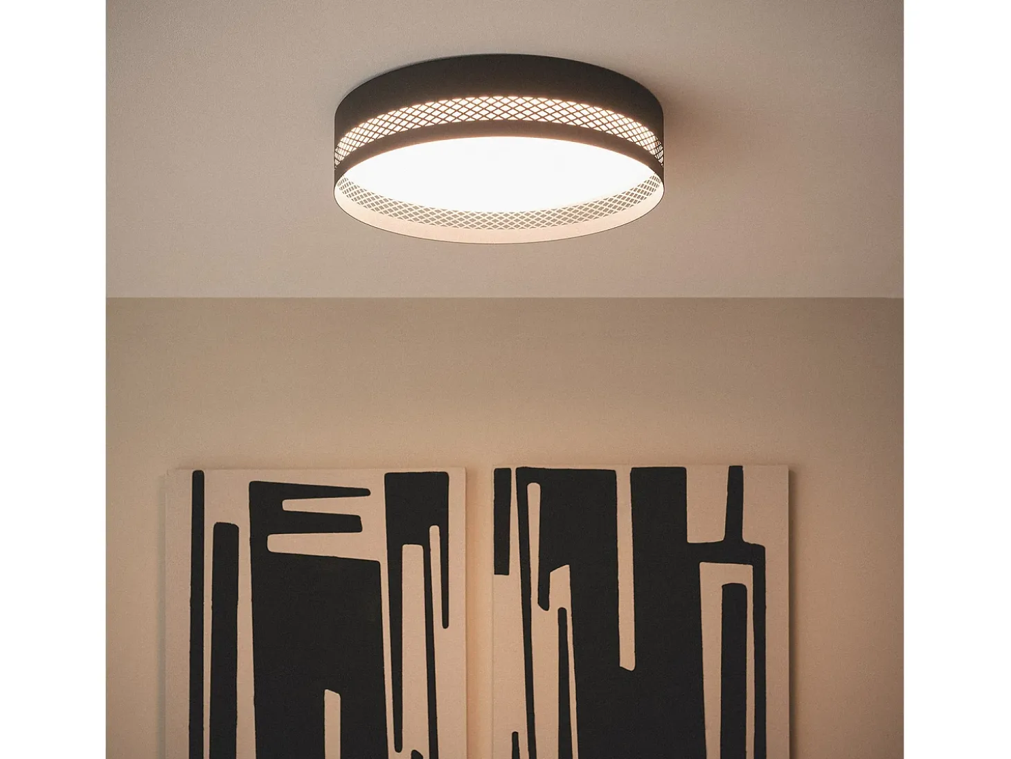Plafón de Techo LED 40W Metal Saska L Negro Mate
