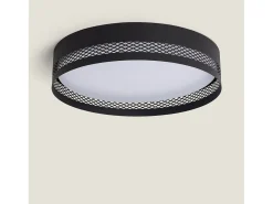Plafón de Techo LED 40W Metal Saska L Negro Mate